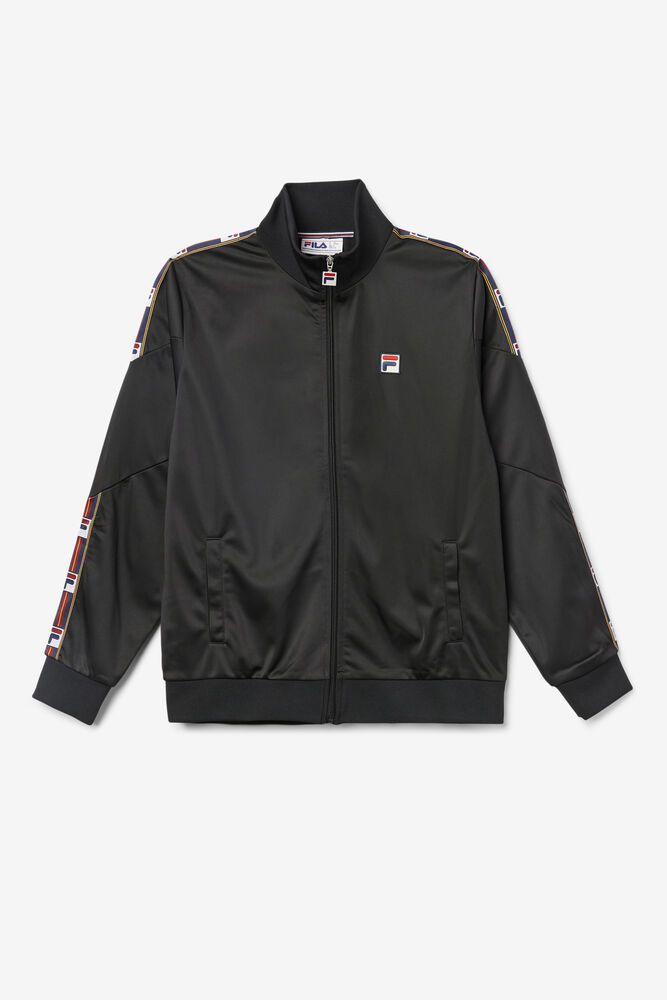 Fila Jacket Mens Black - Carson Track - Philippines 9310786-EZ